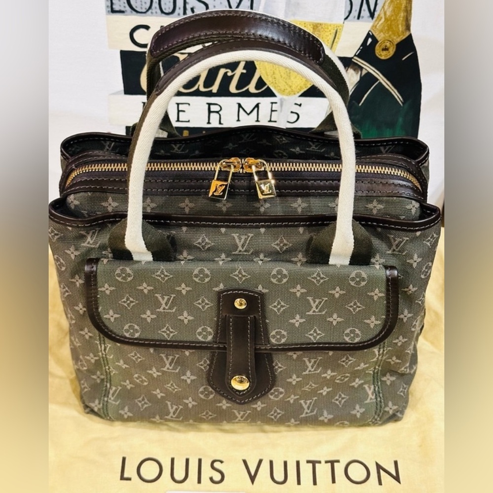 Louis Vuitton Mini Lin 2 Tone Canvas Handbag Code TH009 with dust bag EUC